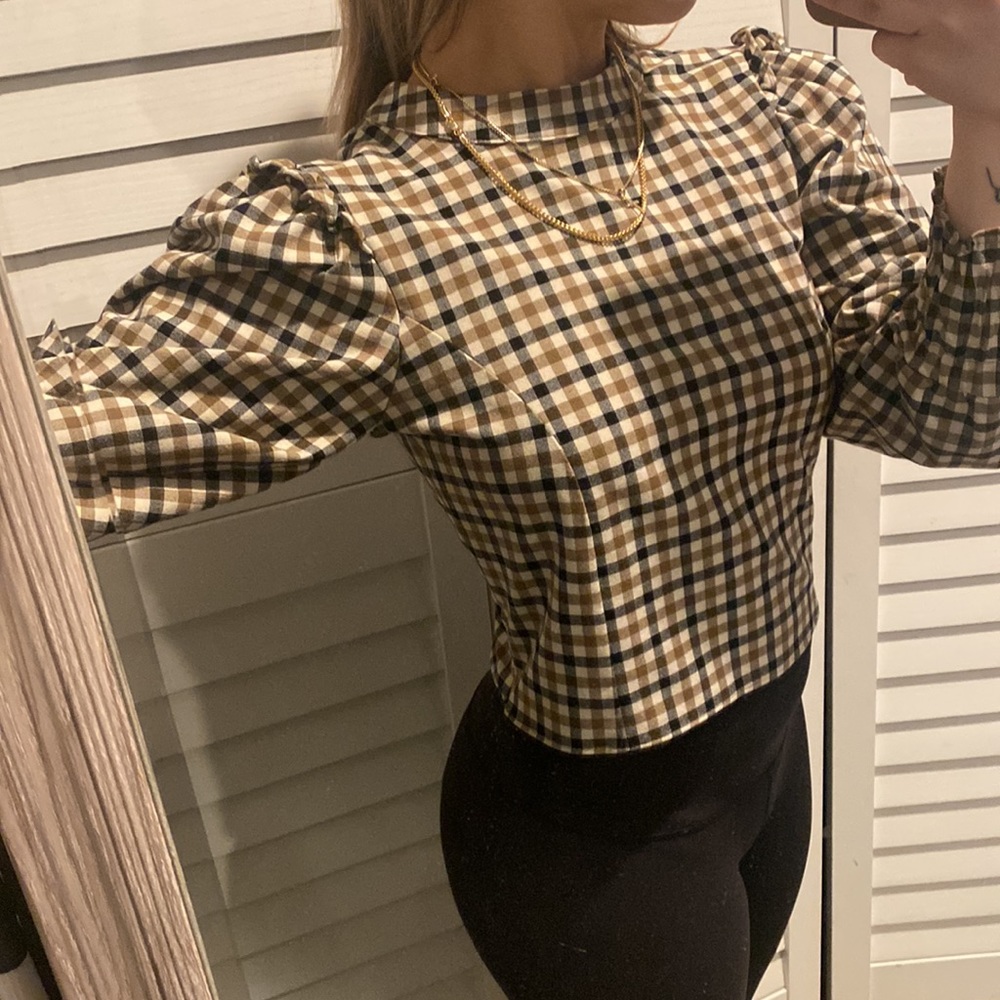 ZARA CHECKERED TOP